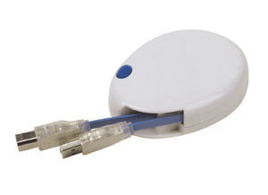 Enrouleur USB 2.0 AB M/M 1,50m