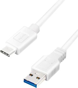 Cordon USB3.2 Type-A M vers USB-C M 1,00m blanc