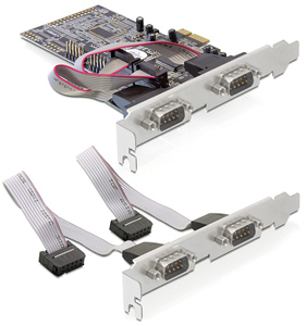 Carte série PCI Express 4 ports RS232 + Equerres Low-Profile
