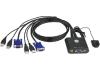 Aten CS22U Mini-Switch KVM 2 ports USB, câbles intégrés
