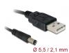 Cordon Alimentation USB AM / DC 5.5x2.1 Mâle 1,00m - 82197