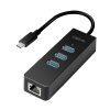 Convertisseur USB-C 3.1 / RJ45 Gigabit + Hub 3 ports USB3.0 - UA0283
