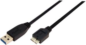 Cordon USB3.0 A mâle vers micro B mâle 3,00m noir