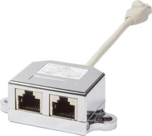 Doubleur RJ45 cordon Cat5e Ethernet + Téléphone