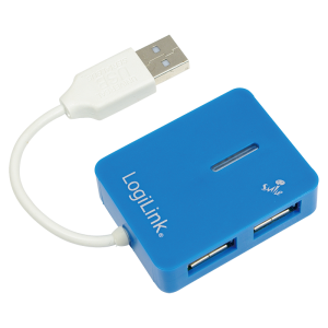 Mini Hub USB2.0, 4 ports auto-alimenté Bleu - UA0136