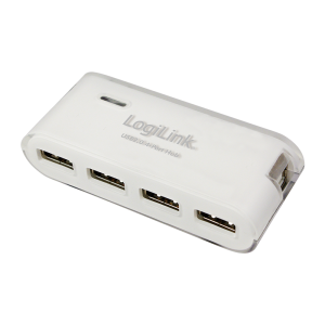Hub USB2.0 4 ports blanc + alimentation - UA0086