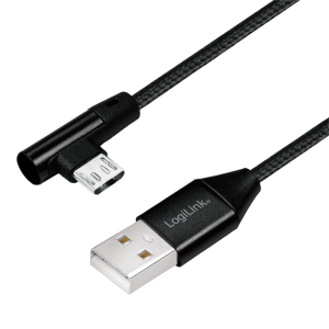 Cordon USB2.0 A vers Micro USB 1,00m, coudé - CU0142