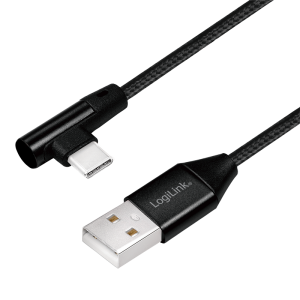 Cordon USB2.0 A vers USB-C 1,00m, coudé - CU0138
