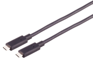 Cordon Hybride Optique USB3.2 Type-C M/M, PD 60W, noir, 5,00m
