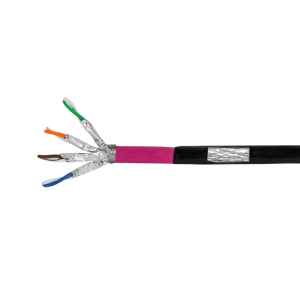 Câble 4 paires Cat7 S/FTP Rigide LSZH+PE anti-UV Noir Bobine de 50m - CPV0081