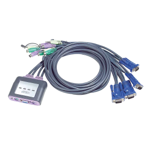 Aten CS64A Mini-Switch KVM 4 ports PS2 Câbles Intégrés + Audio