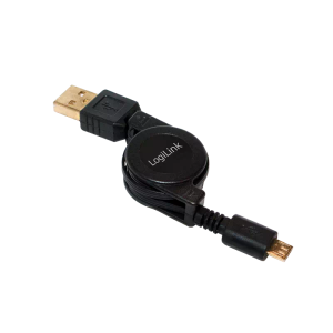 Cordon rétractable USB2.0 A vers Micro USB 0,75m